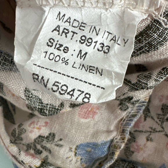 Lemire G Women’s Sz: M Linen Floral Butterfly Flutter Bell Sleeve Top. - Picture 12 of 12